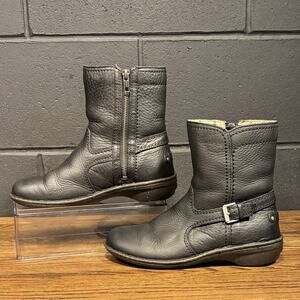 UGG Australia Bryce 1005446 Black Leather Shearling Lined Ankle Boots Women’s 7